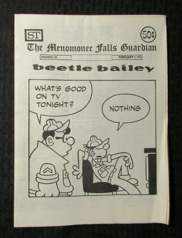 1976 Feb 9 MENOMONEE FALLS GAZETTE #138 FN 6.0 Beetle Bailey / Neil the Horse