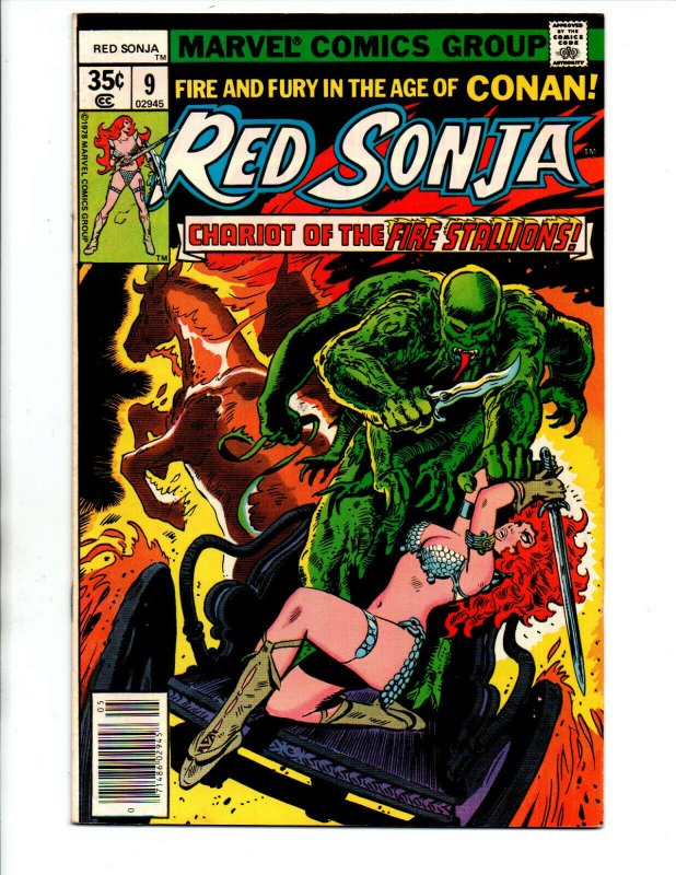 Red Sonja She Devil with a Sword #9 newsstand- Frank Thorne - Marvel - 1977 - VF