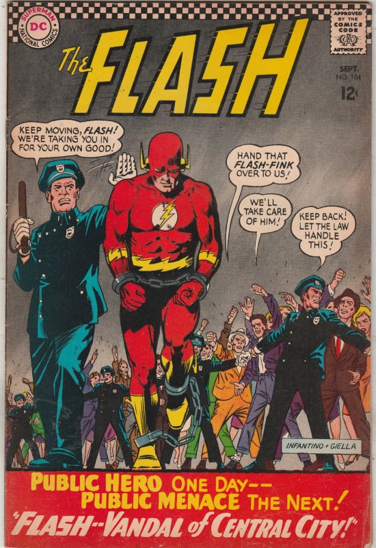 The Flash #164 (1966) Mid-High-Grade Pied Piper! Kid Flash backup story! FN+ Wow