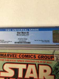 Star Wars 3 Cgc 7.0 White Pages 35c 35 Cent Cents Variant Very Hard To Find