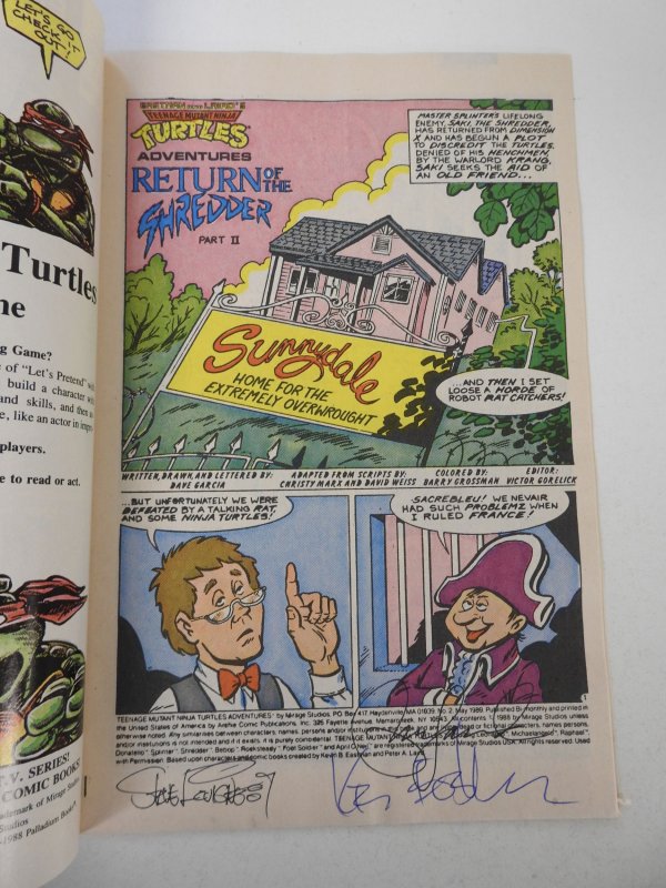 Teenage Mutant Ninja Turtles Adventures #2 (1989) VF Condition! Signed no cert