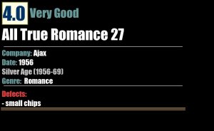 All True Romance 27 (1956) VG 4.0 Silver-Age Ajax Romance comic