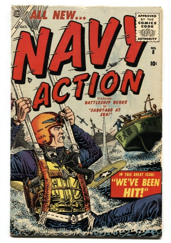 Navy Action #8 1955- Battleship Burke- comic book VG+