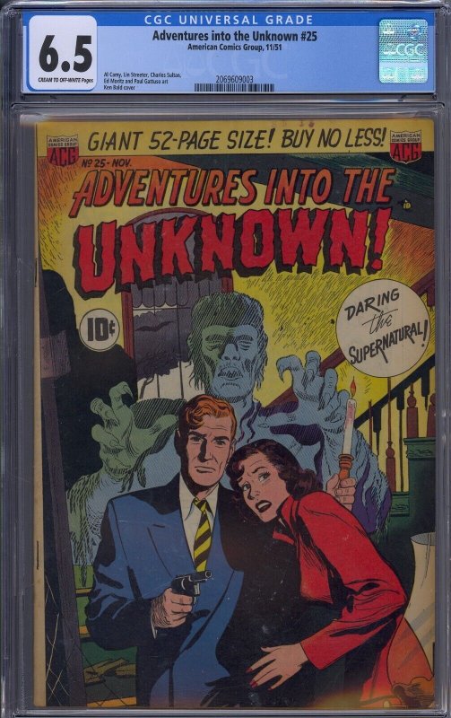 ADVENTURES INTO THE UNKNOWN #25 CGC 6.5 KEN BALD