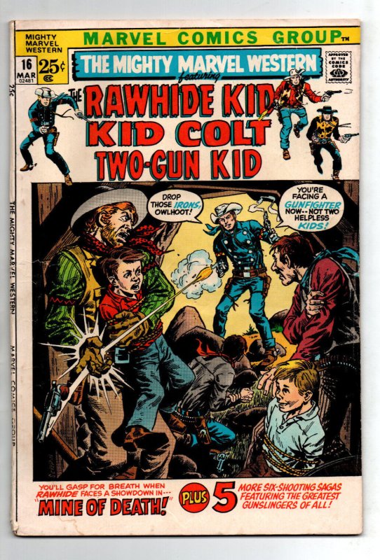 Mighty Marvel Western #16 - Rawhide Kid - Kid Colt - Two-Gun Kid - 1968 - VG