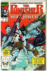 Punisher War Journal (vol. 1, 1988) # 7 VF Potts/Jim Lee, Wolverine