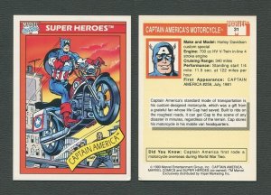 1990 Marvel Comics Card  #31  (Captain America)   NM