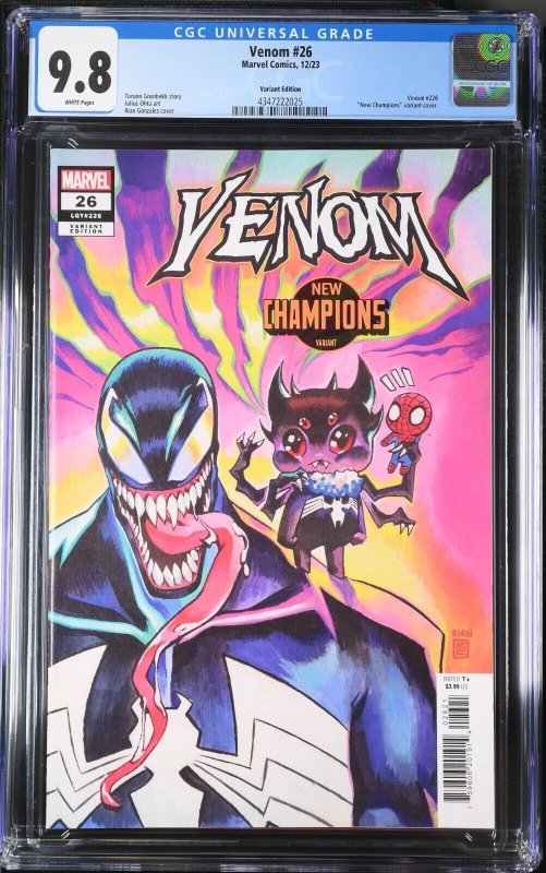 Venom 26 CGC 9.8 1st Full Black Widow Symbiote Gonzalez Variant Marvel 2023 WP