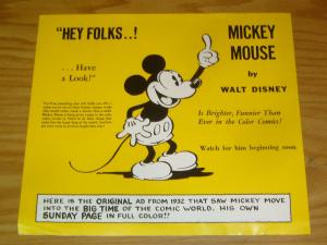 Mickey Mouse poster - 10.5 x 24 - reprints original ad from 1932 of 1st mickey