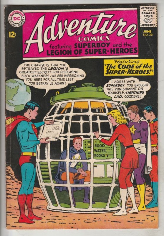 Adventure Comics #321 (Jun-64) FN/VF Mid-High-Grade Legion of Super-Heroes, S...