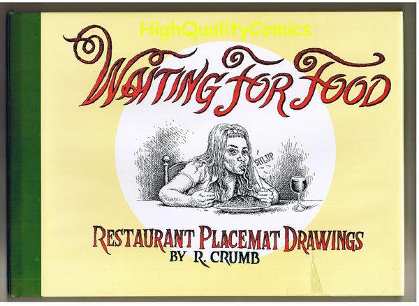 WAITING for FOOD, HC, Robert Crumb, 1996, NM, Restaurant Placemat Drawings