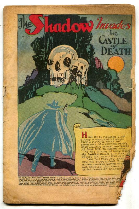 Shadow Comics v.4 #12 1945-Castle of Death- LOW GRADE 