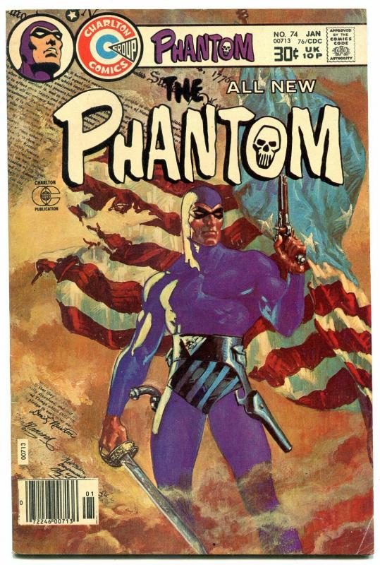 THE PHANTOM #74 1977-CHARLTON COMICS-PATRIOTIC FLAG COV VG/FN