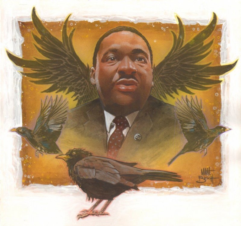 Martin Luther King Jr. - Beatles Black Bird Project Painted art by Matt Busch