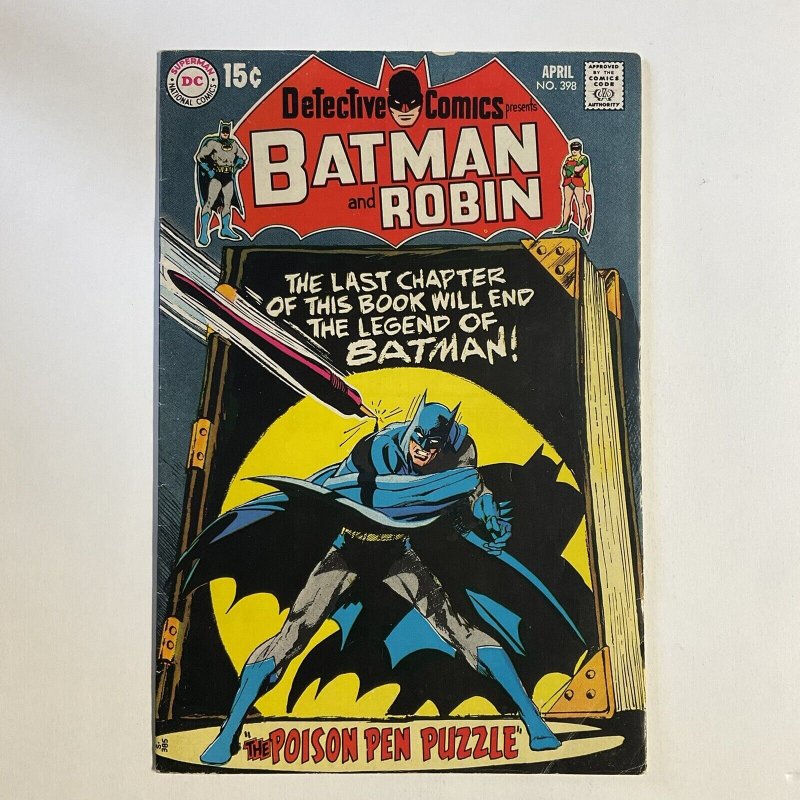 DETECTIVE COMICS 398 1970 VG/FN VERY GOOD/FINE 5.0