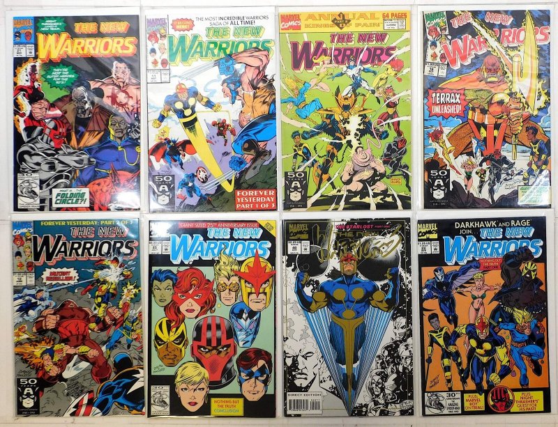 New Warriors Lot 8 #11, 12, 16, 21, 22, 25, 40, Annual 1 1991 Marvel Comics
