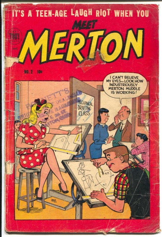 Meet Merton #2 1954-Toby-Dave berg pin-up cover-spicy art-teen humor-P