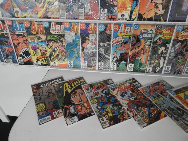 Huge Lot 130+ Comics W/ Superman, Batman, All Star Squadron+ Avg Fine Condition!