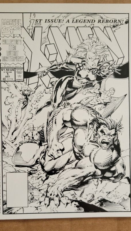 X-MEN + JIM LEE 1st ISSUE Original 1991 Proof - Cover A Comic Art Glossy 9×6