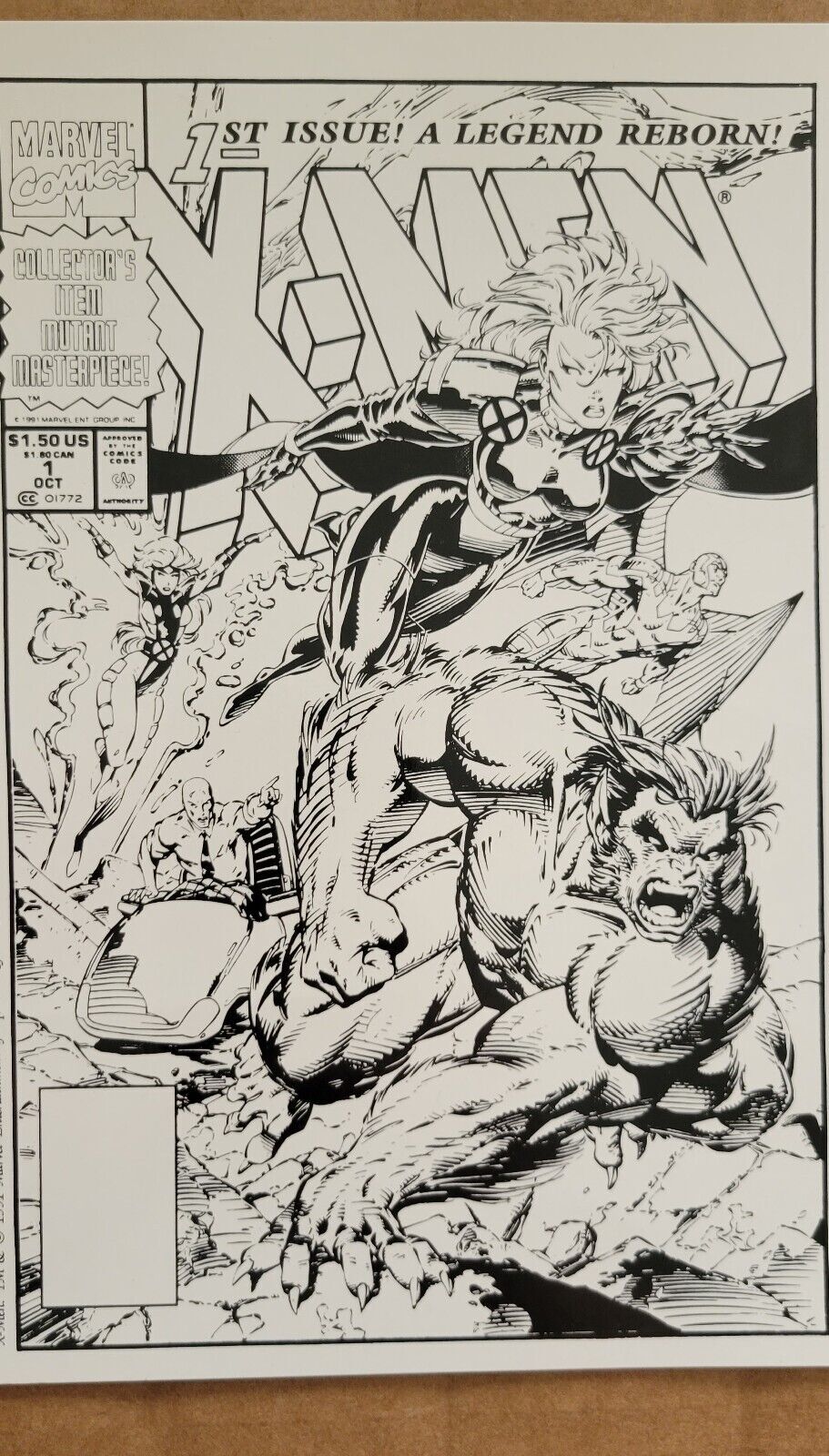 XMEN + JIM LEE "1st ISSUE" Original 1991 Proof Cover A Comic Art