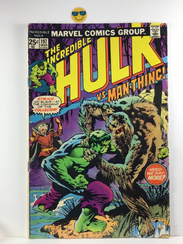 The Incredible Hulk #197 (1976) key cvr Bernie Wrightson Manthing & collector