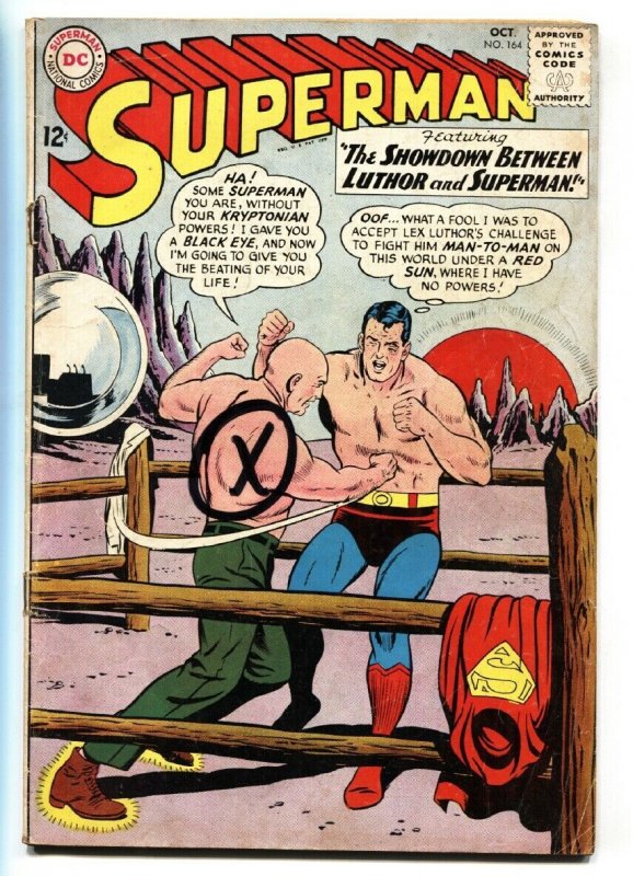 SUPERMAN #164 1963-DC COMICS LEX LUTHOR BOXING VG.