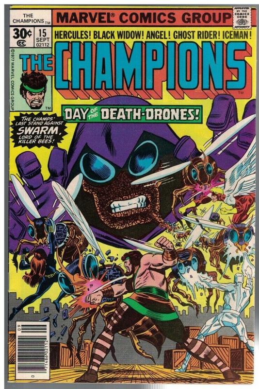 CHAMPIONS 15 VG-F Sept 1977 Hercules,Black Widow, Angel