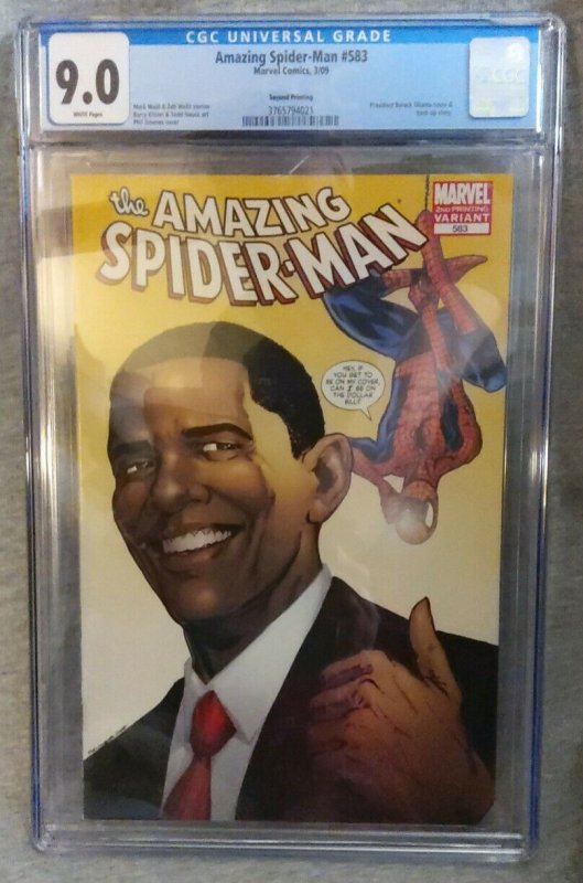 Amazing Spider-man 583 CGC 9.0 Barack Obama Variant Second Printing