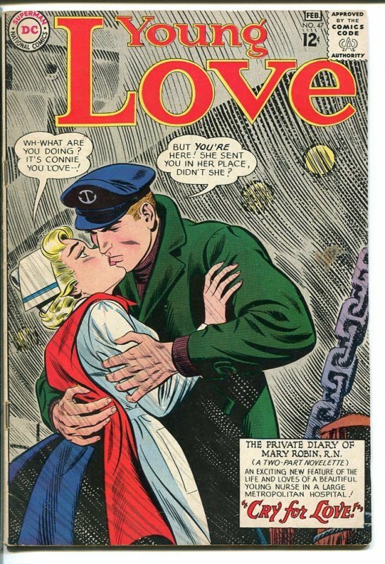 YOUNG LOVE #47-DC ROMANCE-NURSE SAILOR COVER-COOL FN