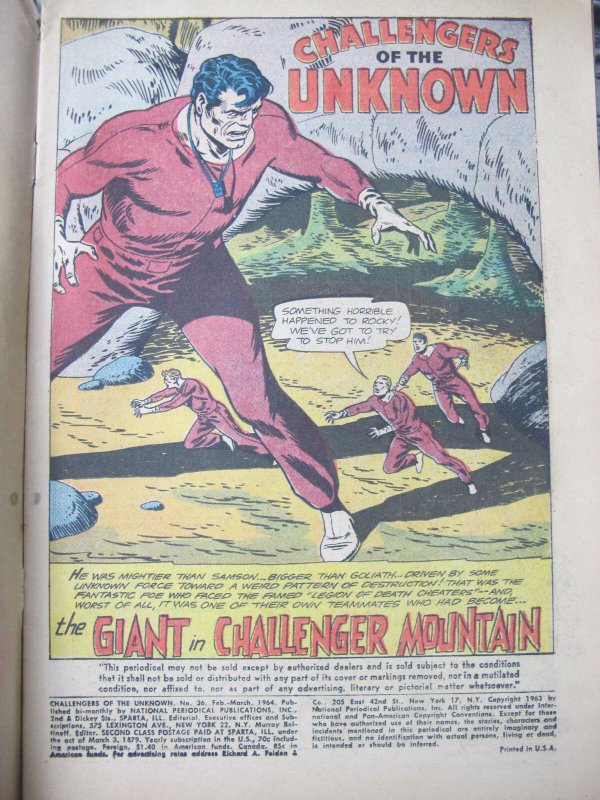 Challengers of the Unknown 1964 #36 DC Silver Age Comic VG 4.5