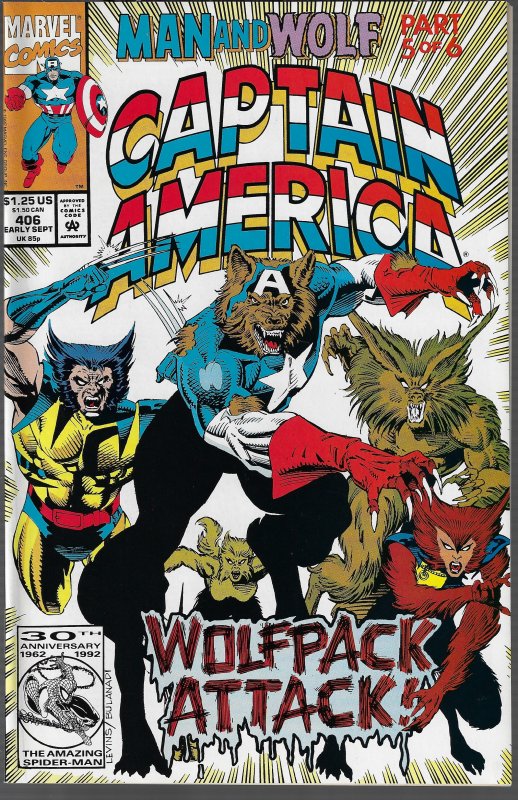 Captain America #404,406,410,412 (Marvel, 1992-93) - Four Issues