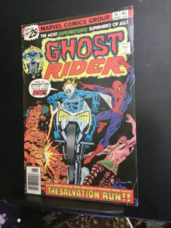 Ghost Rider #18 (1976) Mid grade Spider-Man, The Thing, Hercules key! FN Wow