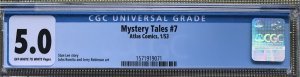 MYSTERY TALES #7 CGC 5.0 O/W to WHITE PAGES! RISING CORPSE COVER STAN LEE ROMITA