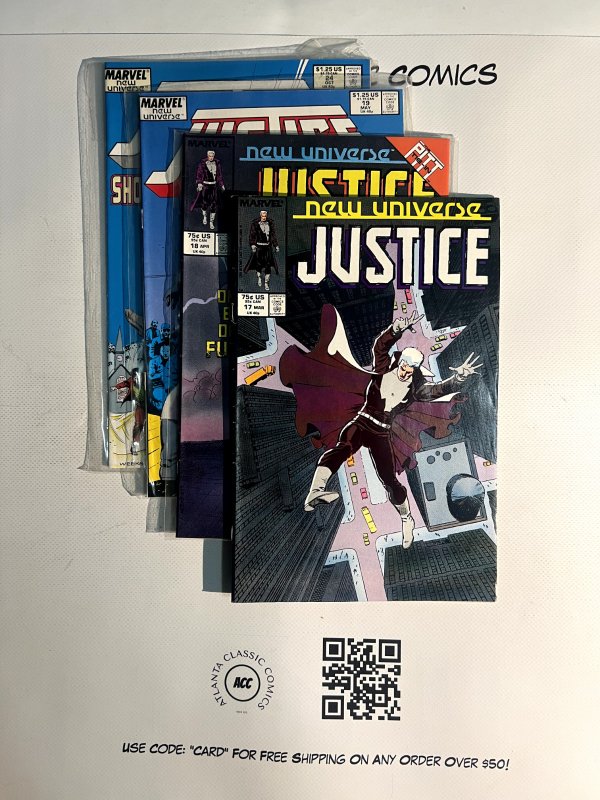 4 Justice Marvel Comic Books # 17 18 19 24  Avengers Defenders Spiderman 50 JS12