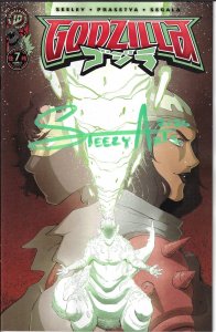 Godzilla #7 2026 Singed in Green By Paul Robertson Exclusive IDW EB203
