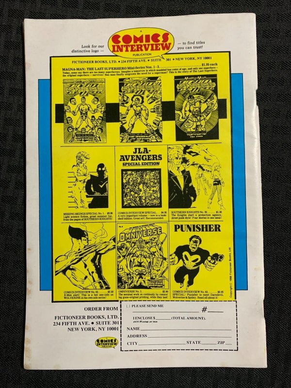 1988 COMICS INTERVIEW #62 FN 6.0 John Buscema / Wolverine