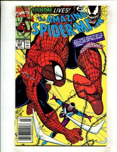 AMAZING SPIDER-MAN #345 (9.2 OB) VENOM KEY, NEWSSTAND!! 1991