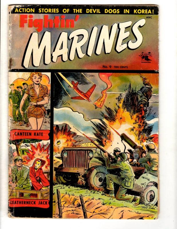 Fightin' Marines # 9 VG St. John Golden Age Comic Book Canteen Kate M Baker JL11