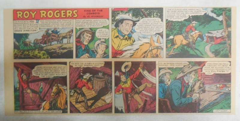 Roy Rogers Sunday Page by Al McKimson from 7/26/1953 Size 7.5 x 15 inches