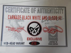 Carnage: Black, White & Blood #1 Patrick Gleason Webhead Cover (2021) W/ COA!