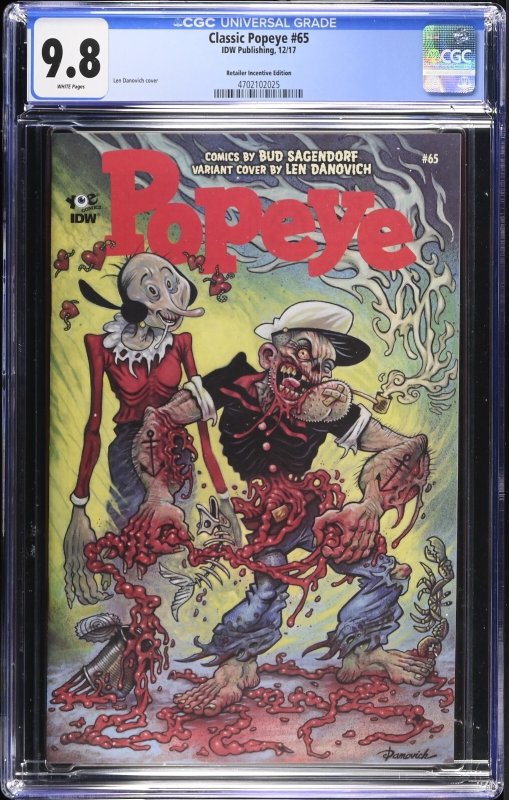 (2017) CLASSIC POPEYE #65 Len Danovich 1:10 Zombie Variant Cover