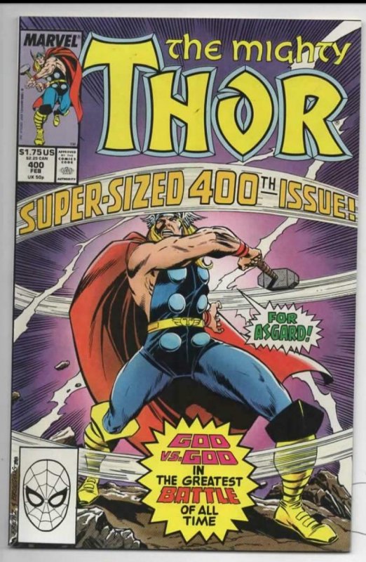 THOR #400 VF/NM God of Thunder Odin 1966 1989, more Thor in store, Marvel