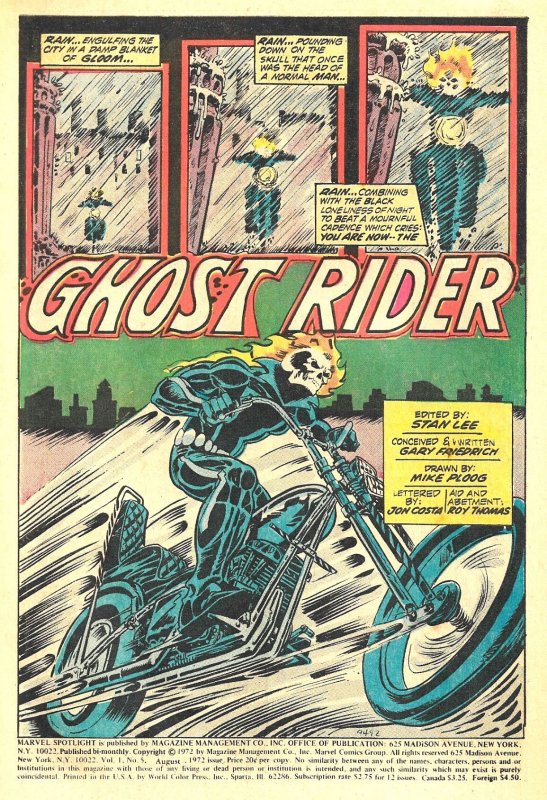 MARVEL SPOTLIGHT #5 (Aug1972) 8.0 VF  1st App. & Origin GHOST RIDER!  Mike Ploog