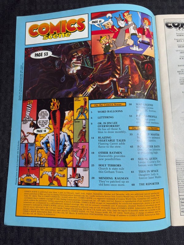 1991 COMICS SCENE Magazine #21 FN+ 6.5 Jim Lee X-Men / Flaming Carrot TMNT