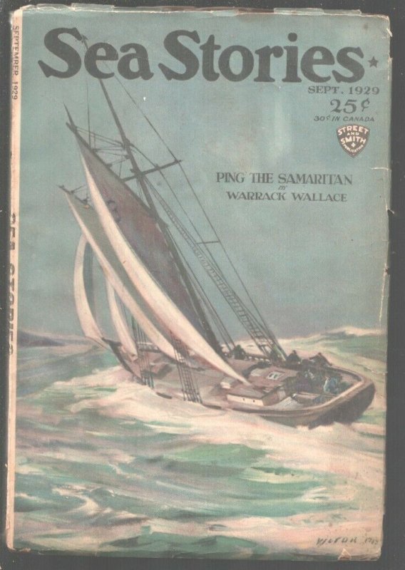 Sea Stories 9/1929-Street & Smith-Victor Perry cover art-Adventure pulp ficti... 