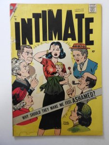 Intimate #1 VG- Condition! 1 in spine split, moisture stain