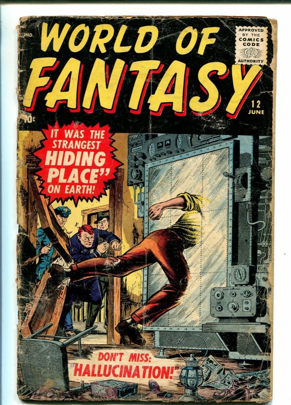 WORLD OF FANTASY #12 1958-ATLAS-DINOSAUR-HORROR-MYSTERY-fr