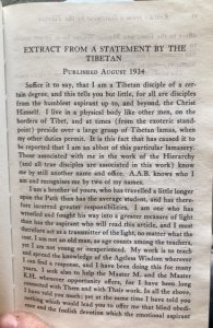 Esoteric healing, Bailey, 1998, some light pencil underlining