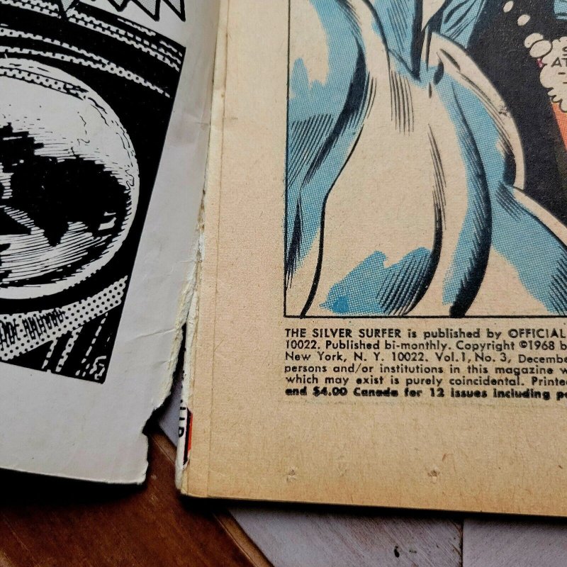 THE SILVER SURFER #3 VG Marvel 1968 KEY 1st App MEPHISTO J.Buscema Art + WATCHER