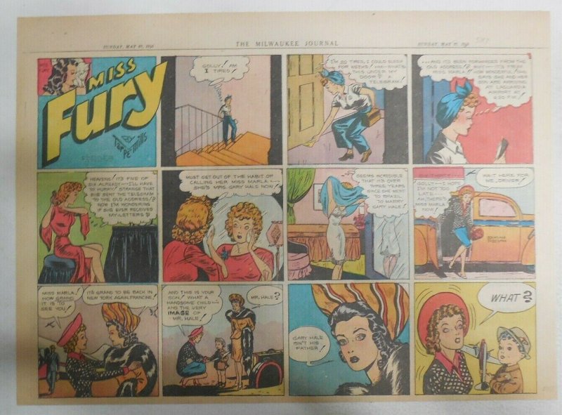 Miss Fury Sunday #214 by Tarpe Mills 5/13/1945 Size: 11 x 15  Very Rare Year #5